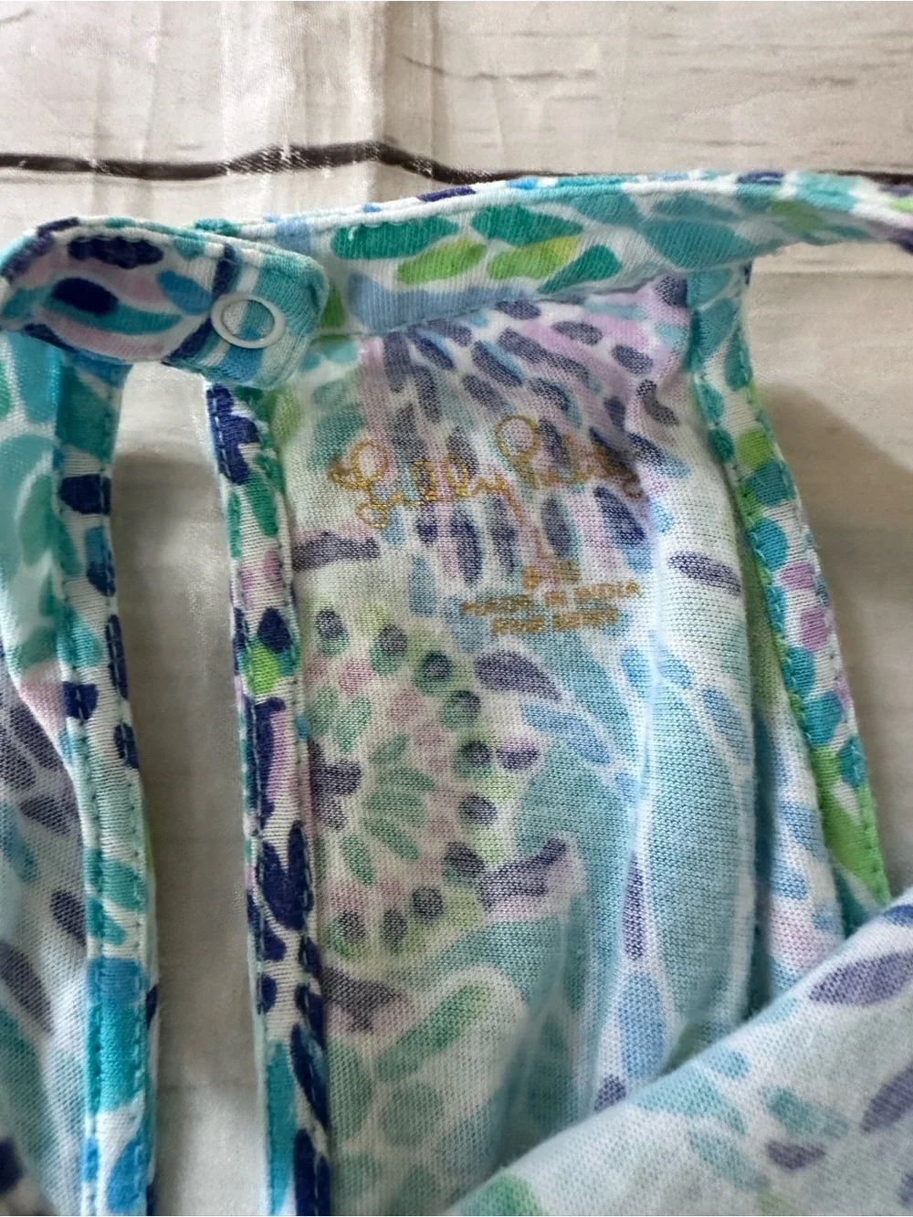 Lilly Pulitzer Girls Brienne Romper 8-10 blue green lilac